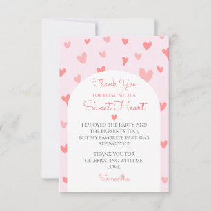 Valentine Rosa Peach Hearts Birthday Tack Kort