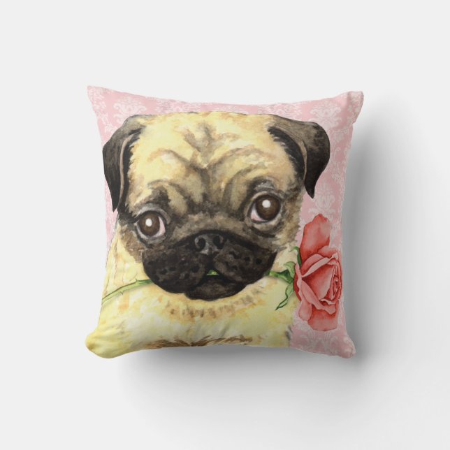 Valentine Rose Mops Kudde (Framsida)