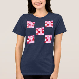 Valentine-rutig mönster t shirt