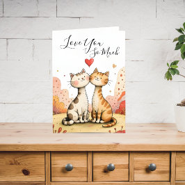 Valentine’s Cat Greeting Card Helgkort