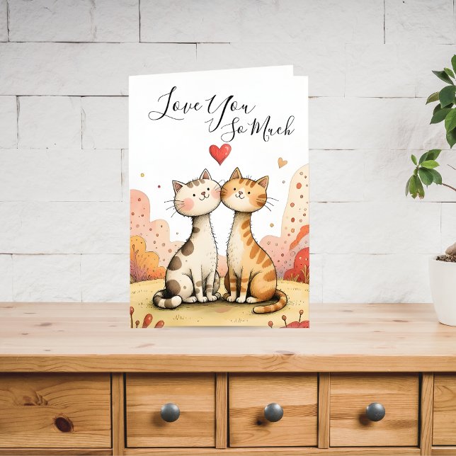 Valentine’s Cat Greeting Card Helgkort (Skapare uppladdad)