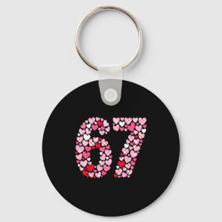 Valentine’s Day 67 Hearts Romantic Funny Six Seven Nyckelring