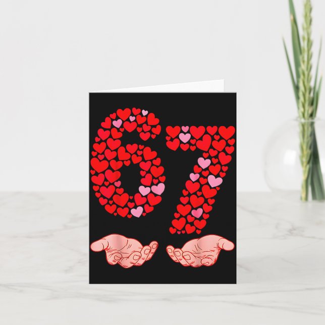 Valentine’s Day 67 Meme Filled With Hearts Funny S Kort (Framsida)