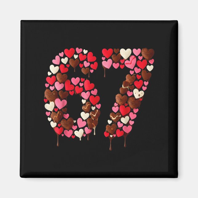 Valentine’s Day 67 Meme Filled With Hearts Funny S Magnet (Framsidan)