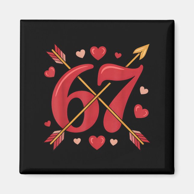 Valentine’s Day 67 Meme Filled With Hearts Funny S Magnet (Framsidan)