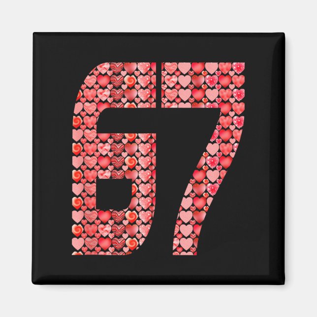 Valentine’s Day 67 Meme Filled With Hearts Funny S Magnet (Framsidan)