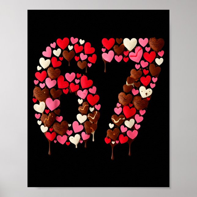 Valentine’s Day 67 Meme Filled With Hearts Funny S Poster (Framsidan)