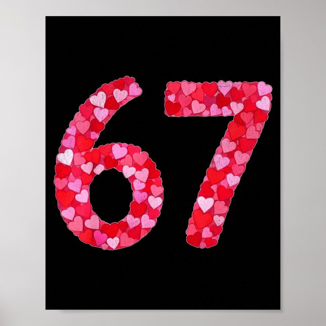 Valentine’s Day 67 Meme Filled With Hearts Funny S Poster (Framsidan)