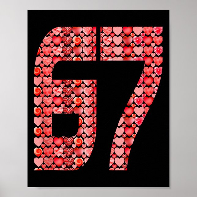 Valentine’s Day 67 Meme Filled With Hearts Funny S Poster (Framsidan)