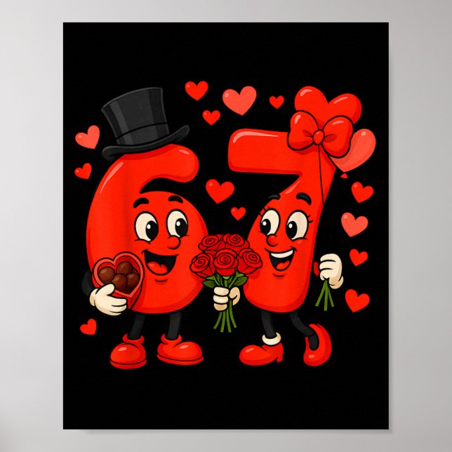 Valentine’s Day 67 Meme Filled With Hearts Funny S Poster (Framsidan)