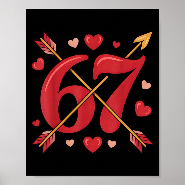 Valentine’s Day 67 Meme Filled With Hearts Funny S Poster (Framsidan)