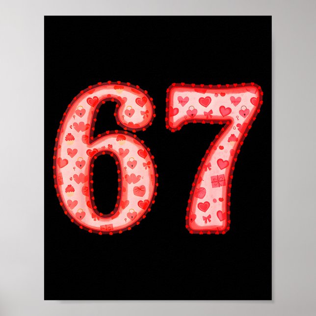 Valentine’s Day 67 Meme Filled With Hearts Funny S Poster (Framsidan)