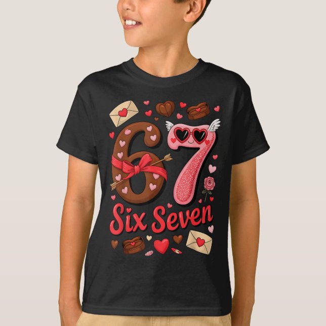 Valentine’s Day 67 Meme Filled With Hearts Funny S T Shirt (Framsida)