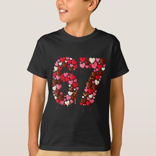 Valentine’s Day 67 Meme Filled With Hearts Funny S T Shirt (Framsida)
