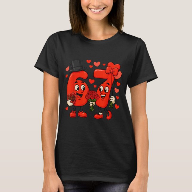 Valentine’s Day 67 Meme Filled With Hearts Funny S T Shirt (Framsida)