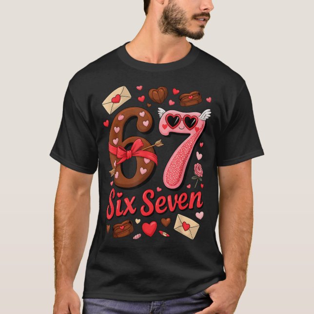Valentine’s Day 67 Meme Filled With Hearts Funny S T Shirt (Framsida)