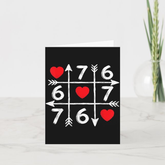 Valentine’s Day 67 Six Seven Meme Love Heart Coupl Kort (Framsida)