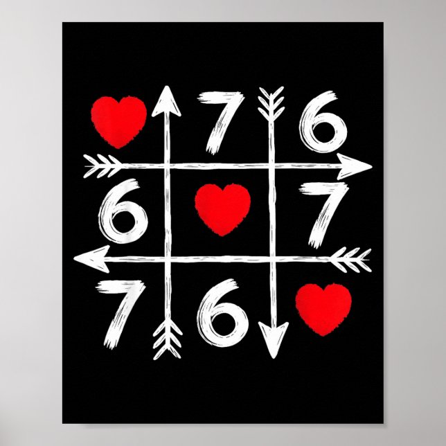 Valentine’s Day 67 Six Seven Meme Love Heart Coupl Poster (Framsidan)