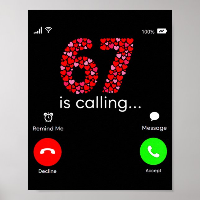 Valentine’s Day 6-7 Meme Six Seven 6 7 Valentine H Poster (Framsidan)