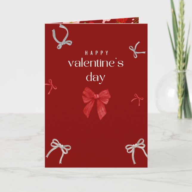 Valentine’s Day Calligraphy Card Red Velvet Colour Kort (Framsida)