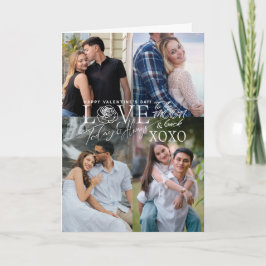 Valentine’s Day Calligraphy Photo Collage Kort