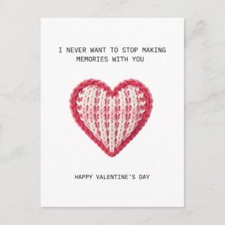 Valentine’s Day Card – Knit Heart Design Vykort