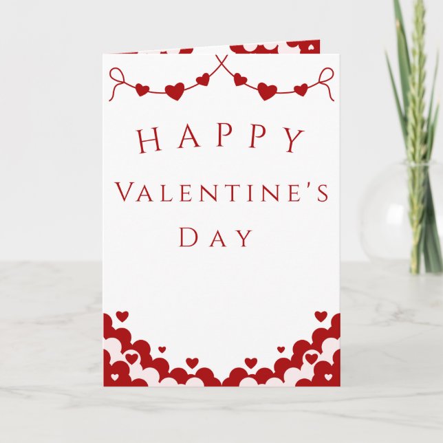 Valentine’s Day Card, Romantic Holiday Greeting Kort (Framsida)