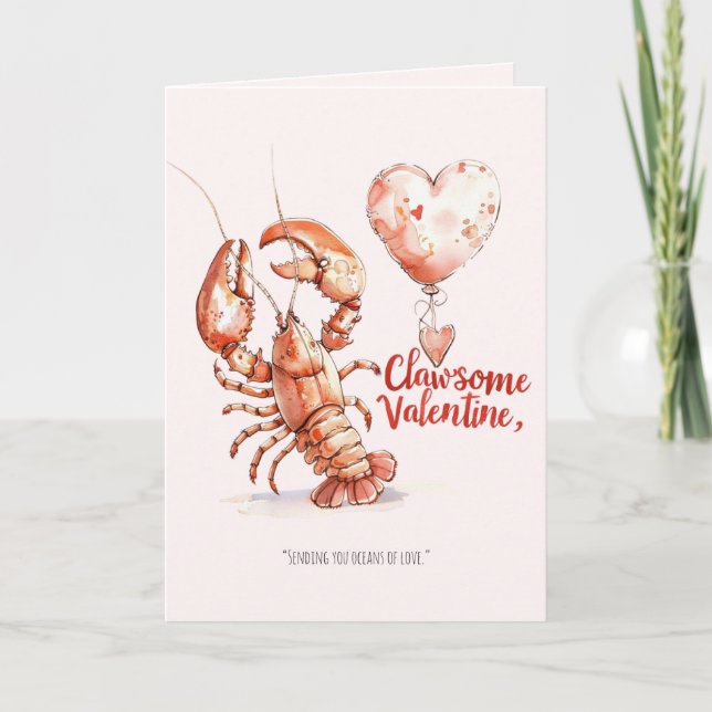 Valentine’s Day Clawsome Valentine Holiday Card Helgkort (Framsida)