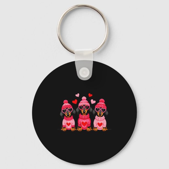 Valentine’s Day Dog Cute Dachshund Dogs For Dog Mo Nyckelring (Framsida)