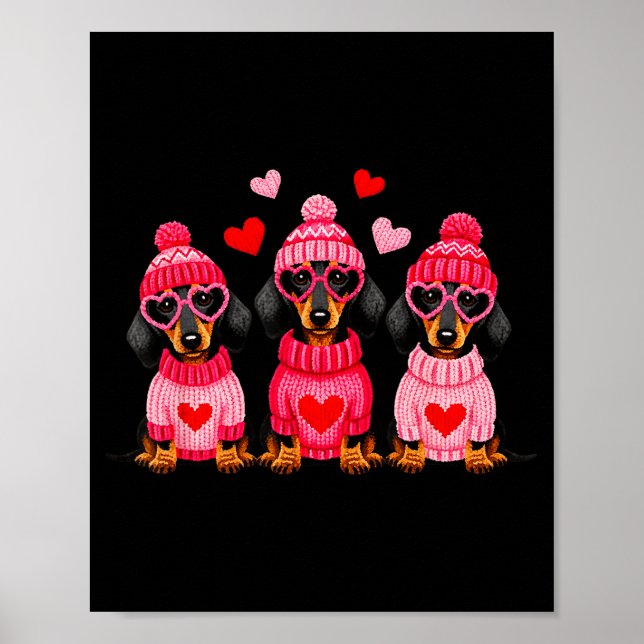 Valentine’s Day Dog Cute Dachshund Dogs For Dog Mo Poster (Framsidan)