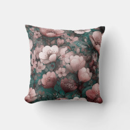 Valentine’s Day Floral Romantic Pink Green Kudde
