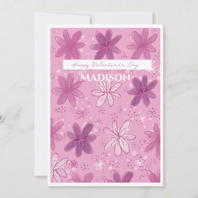 Valentine’s Day flower card  Inbjudningar (Framsida)