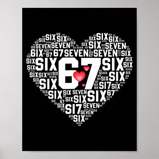 Valentine’s Day Funny 67 Meme Six Seven 6 7 Valent Poster (Framsidan)