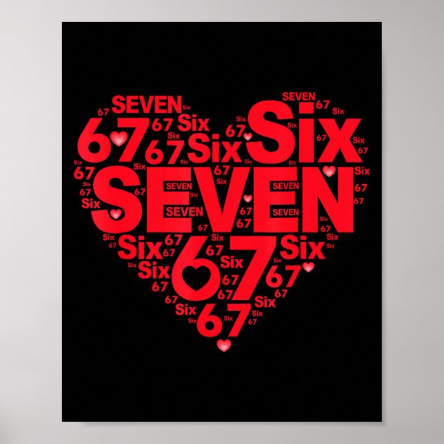 Valentine’s Day Funny 67 Meme Six Seven 6 7 Valent Poster (Framsidan)