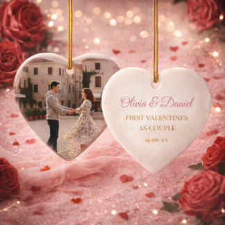 Valentine’s Day Gift for Boyfriend/Girlfriend Phot Julgransprydnad Keramik