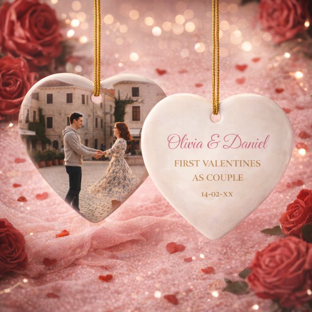 Valentine’s Day Gift for Boyfriend/Girlfriend Phot Julgransprydnad Keramik (Skapare uppladdad)