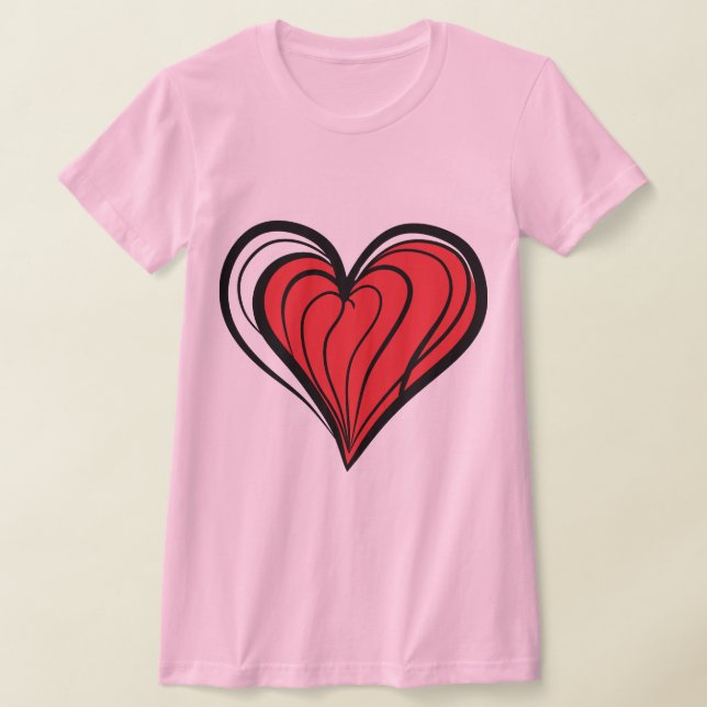 Valentine’s Day Gifts - Red Heart T Shirt (Laydown)