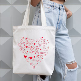 Valentine’s Day Goose Heart-Funny Aesthetic Goose Tygkasse