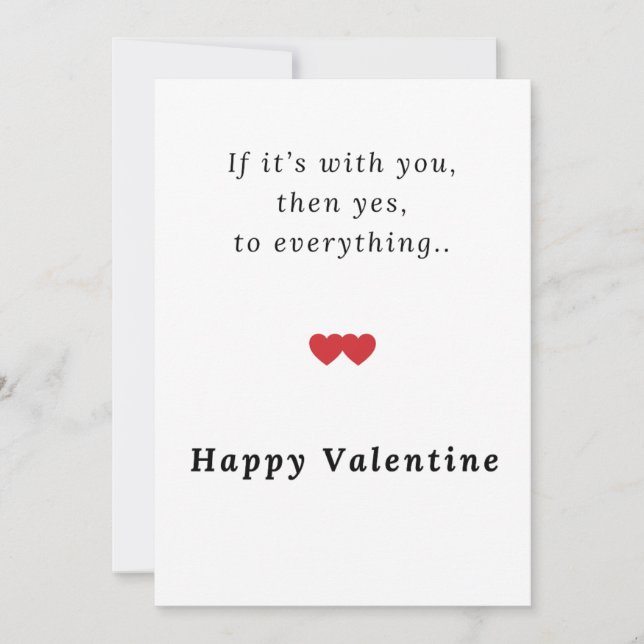 Valentine’s Day Greeting Cards Simple | Valentines Julkort (Framsida)