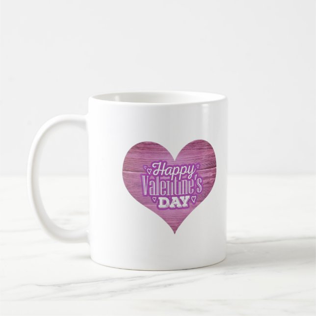 Valentine’s Day Heart & Love Mug Design Kaffemugg (Vänster)