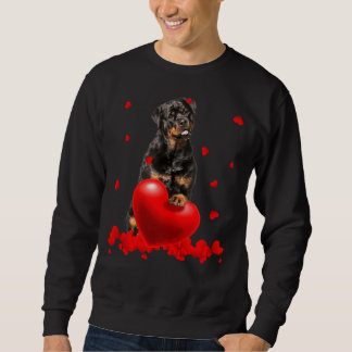 Valentine S Day Heart Rottweiler Hund älskare 21 Lång Ärmad Tröja