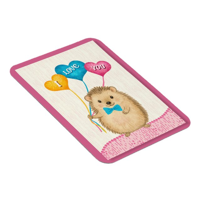 Valentine’s Day I Love You Cute Hedgehog Magnet (Högersidan)