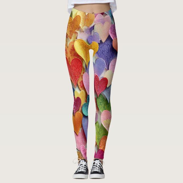 Valentine’s Day Leggings – Romantic Heart Pattern  (Framsida)