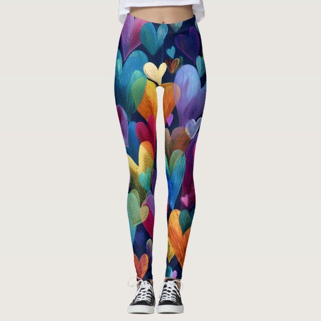 Valentine’s Day Leggings – Romantic Heart Pattern  (Framsida)