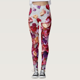 Valentine’s Day Leggings – Romantic Heart Pattern 