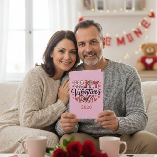 Valentine’s Day Love couple Folded Greeting Card Kort