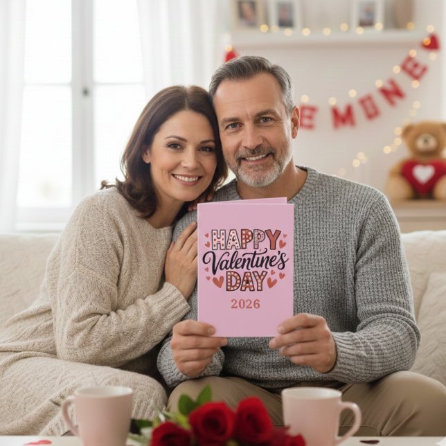 Valentine’s Day Love couple Folded Greeting Card Kort (Skapare uppladdad)