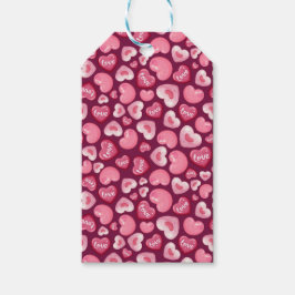 Valentine’s Day Love Hearts. Sweet and Glossy Hea Presentetikett