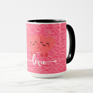 Valentine’s Day Love Mug – Pink Hearts Design Mugg