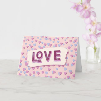 Valentine’s Day Love Pink and Blue Hearts Kort